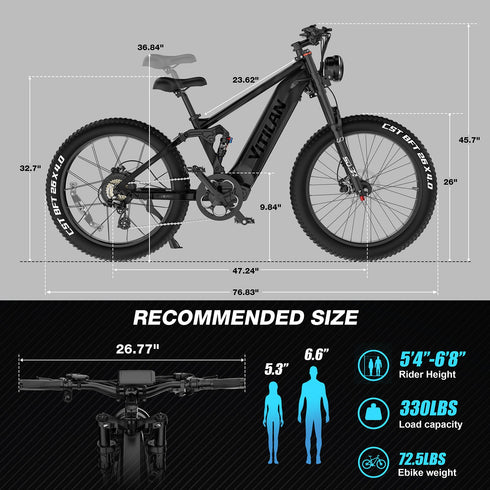 Vitilane T7 Pro Full Suspension Mountain Bicicletta elettrica GARANZIA ITALIANA